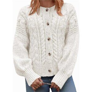 Womens Open Front Cardigan Sweaters White